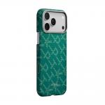 Husa PITAKA Ultra-Slim Monogram cu MagSafe compatibila cu iPhone 17 Pro Max, Gold / Green 2 - lerato.ro